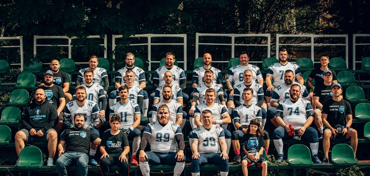 The Sofia Bears team in the stadium stands